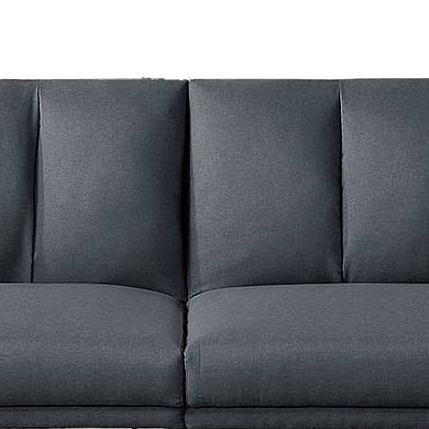Adjustable Upholstered Sofa with Track Armrests and Angled Legs, Light Gray