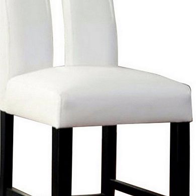 Luminar II Contemporary Counter Height Chair, White And Black Finish, Set of 2