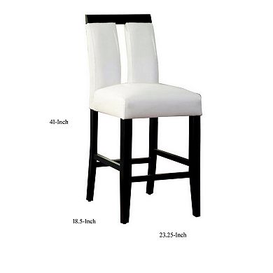 Luminar II Contemporary Counter Height Chair, White And Black Finish, Set of 2