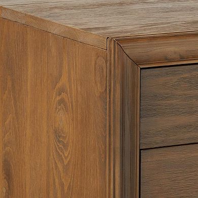 Traditional Style 3 Drawers Wood Nightstand By Inverness, Brown