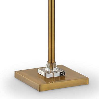 Floor Lamp with Crystal Orb and Metal Stalk Support, Gold