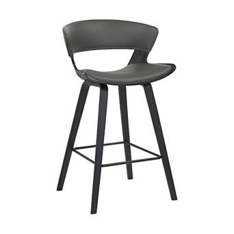 27 in Saddle Seat Leatherette Counter Stool, Gray