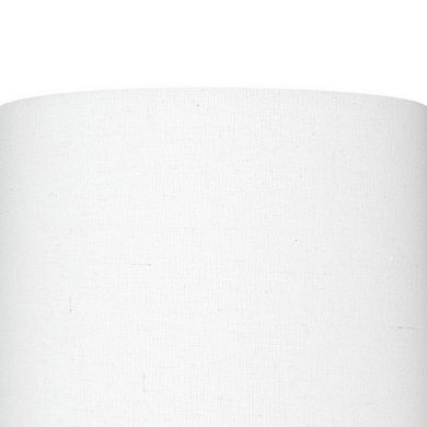 Table Lamp with Floral Pattern Ceramic Base, White