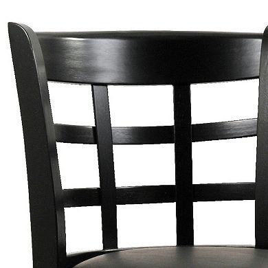 Sabi 24 inch Swivel Counter Stool, Solid Wood, Faux Leather, Brown, Black