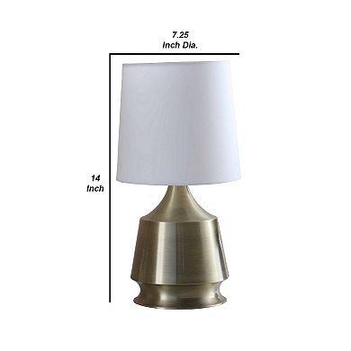 Table Lamp with Metal Bottle Shape Base, Antique Brass