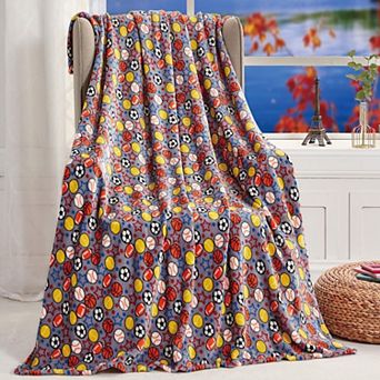 Plazatex Let's Play Microplush Decorative All Season 50" X 60" Throw Blanket