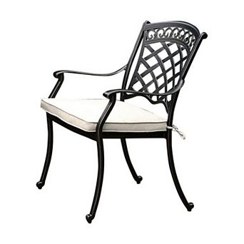 CHARISSA Transitional Arm Chair, Pack Of Two, Antique Black