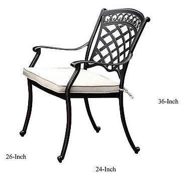CHARISSA Transitional Arm Chair, Pack Of Two, Antique Black