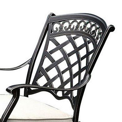 CHARISSA Transitional Arm Chair, Pack Of Two, Antique Black