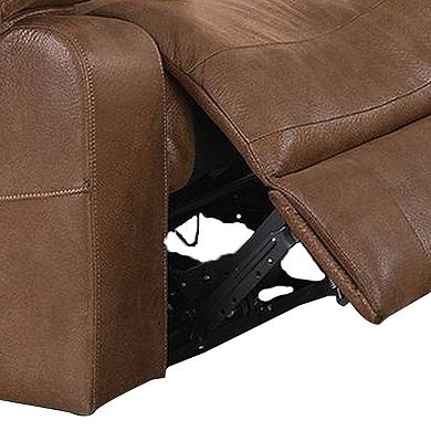 41 Inch leatherette Reclining Chair with USB Port, Brown