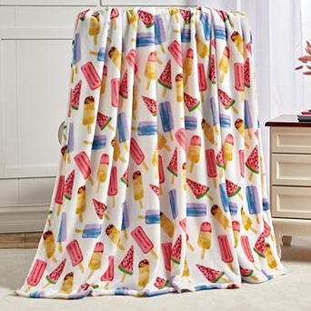 Plazatex Ice Cream Microplush Decorative All Season 50" X 60" Throw Blanket