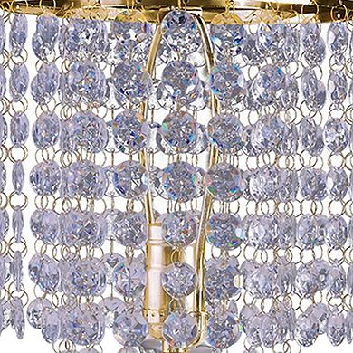 Metal Stalk Design Table Lamp with Hanging Crystals Shade, Gold