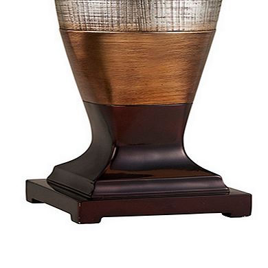 Table Lamp with Colorblock Pedestal Base, Brown