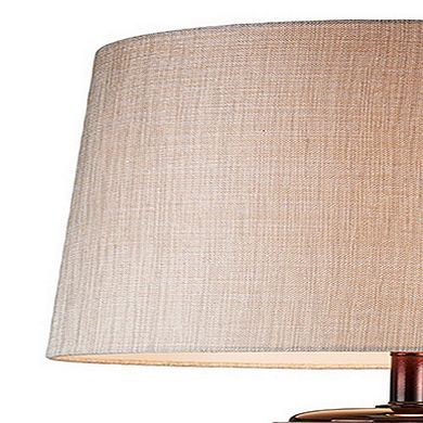 Table Lamp with Colorblock Pedestal Base, Brown