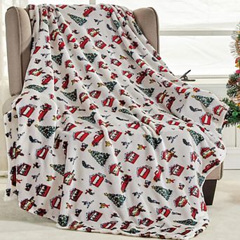Plazatex Celebrating Christmas Microplush Decorative All Season 50" X 60" Throw Blanket