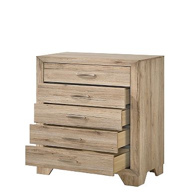 Wooden Chest with 5 Storage Drawers, Brown