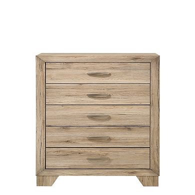 Wooden Chest with 5 Storage Drawers, Brown