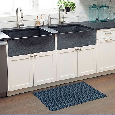 Home Dynamix SoHome Smooth Step Striped Low Profile Stain Resistant Non-Slip Versatile Utility Kitchen Mat