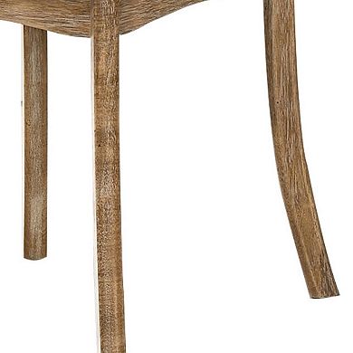 Wood and Metal Side Chair with X Open Back, Set of 2, Rustic Brown and Black
