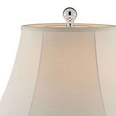 Table Lamp with Semi Fluted Glass Base, Set of 2, Off White