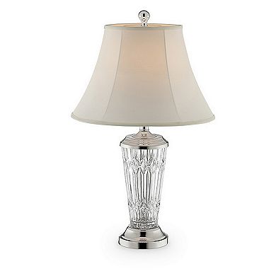 Table Lamp with Semi Fluted Glass Base, Set of 2, Off White