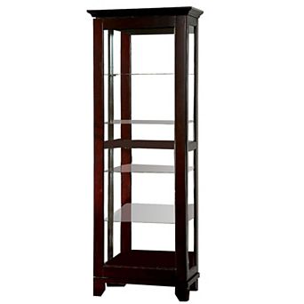 Curio Cabinate In Cappuccino Finish