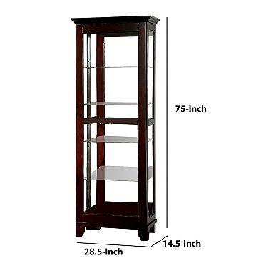 Curio Cabinate In Cappuccino Finish