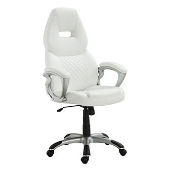 Leather, Sporty Executive High Back Office Chair, White