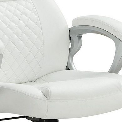 Leather, Sporty Executive High Back Office Chair, White