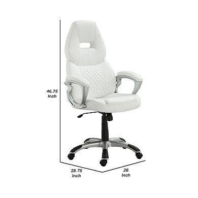 Leather, Sporty Executive High Back Office Chair, White