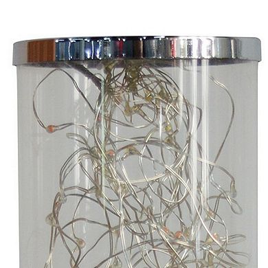 Column Table Lamp with Integrated Multicolored LED, Clear