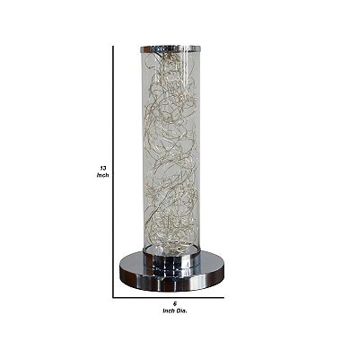 Column Table Lamp with Integrated Multicolored LED, Clear