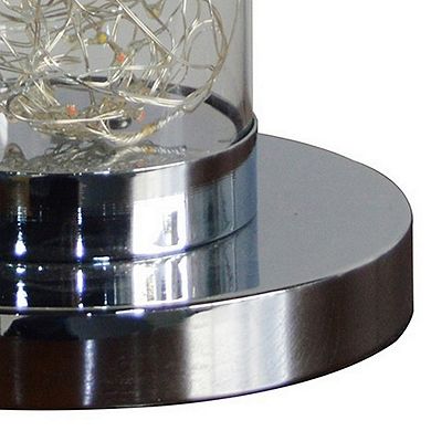 Column Table Lamp with Integrated Multicolored LED, Clear