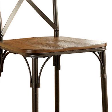 Crosby Industrial Side Chair, Bronze Finish, Set of 2