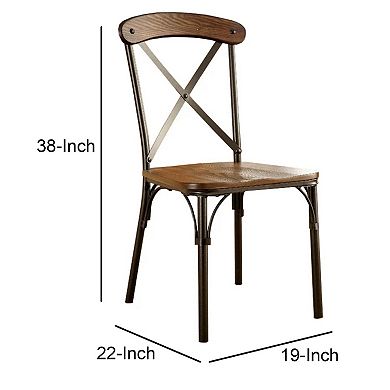 Crosby Industrial Side Chair, Bronze Finish, Set of 2