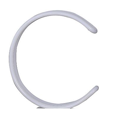 Metal C Shaped Table Lamp with USB Plugin, White