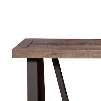 Wood And Metal Dining Bench Brown