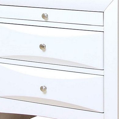 Contemporary 3 Drawer Wood Nightstand By Ireland, White