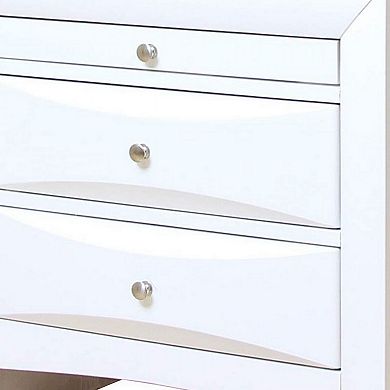 Contemporary 3 Drawer Wood  Nightstand By Ireland, White