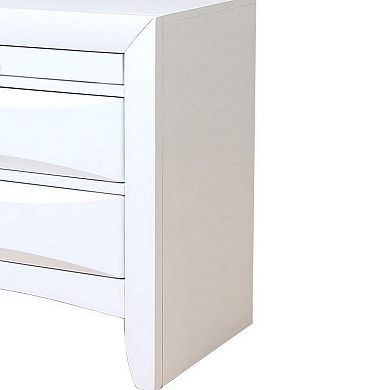 Contemporary 3 Drawer Wood Nightstand By Ireland, White