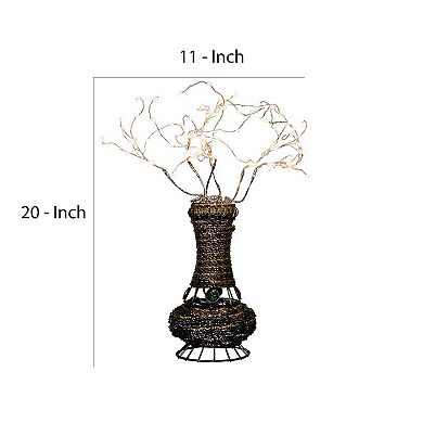 Tree Table Lamp with Aluminum Wire and Multiple LED, White