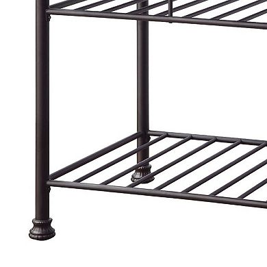 Kitchen Island with Artificial Marble Top and 2 Slatted Shelf, White