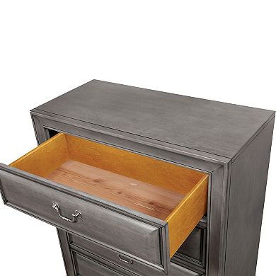 Transitional Wood Night Stand With Night Light, Gray