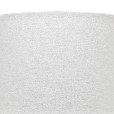 Table Lamp with Brushed Ceramic Body and Fabric Shade, Cream