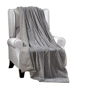 Plazatex Chevron Microplush Decorative All Season 50" X 60" Throw Blanket