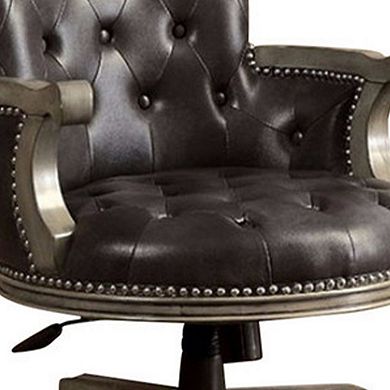 Yelena Height Adjustable Arm Chair in Gray and Black