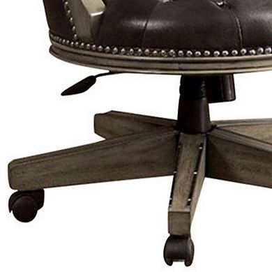 Yelena Height Adjustable Arm Chair in Gray and Black