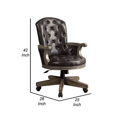 Yelena Height Adjustable Arm Chair in Gray and Black
