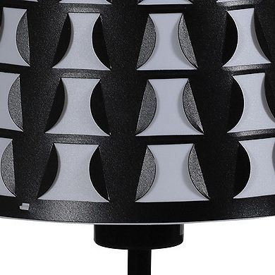 Plastic Shade Metal Table Lamp with Open Clover Base, Black