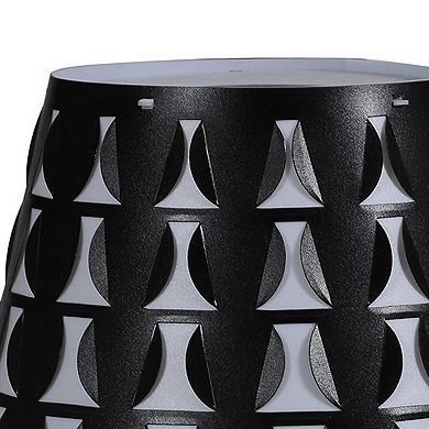 Plastic Shade Metal Table Lamp with Open Clover Base, Black